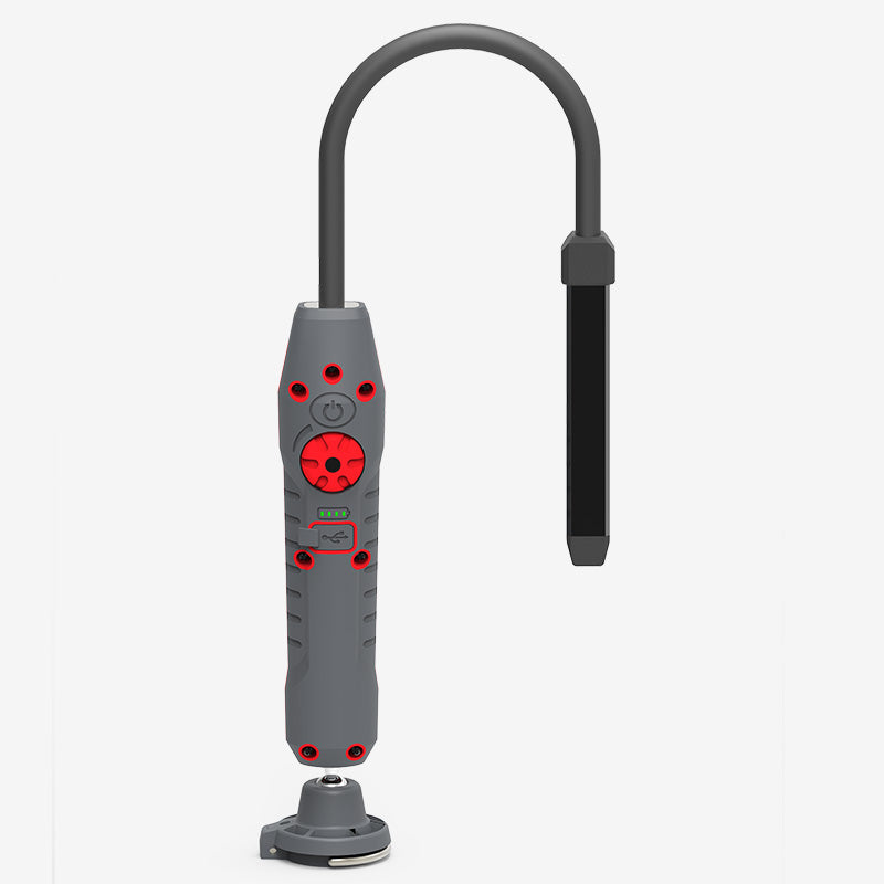 600 Lumen Dual-Lamp LED Rechargeable Slim Light with Stepless Dimming, Flexible Neck, and Magnetic-Pivoting Base