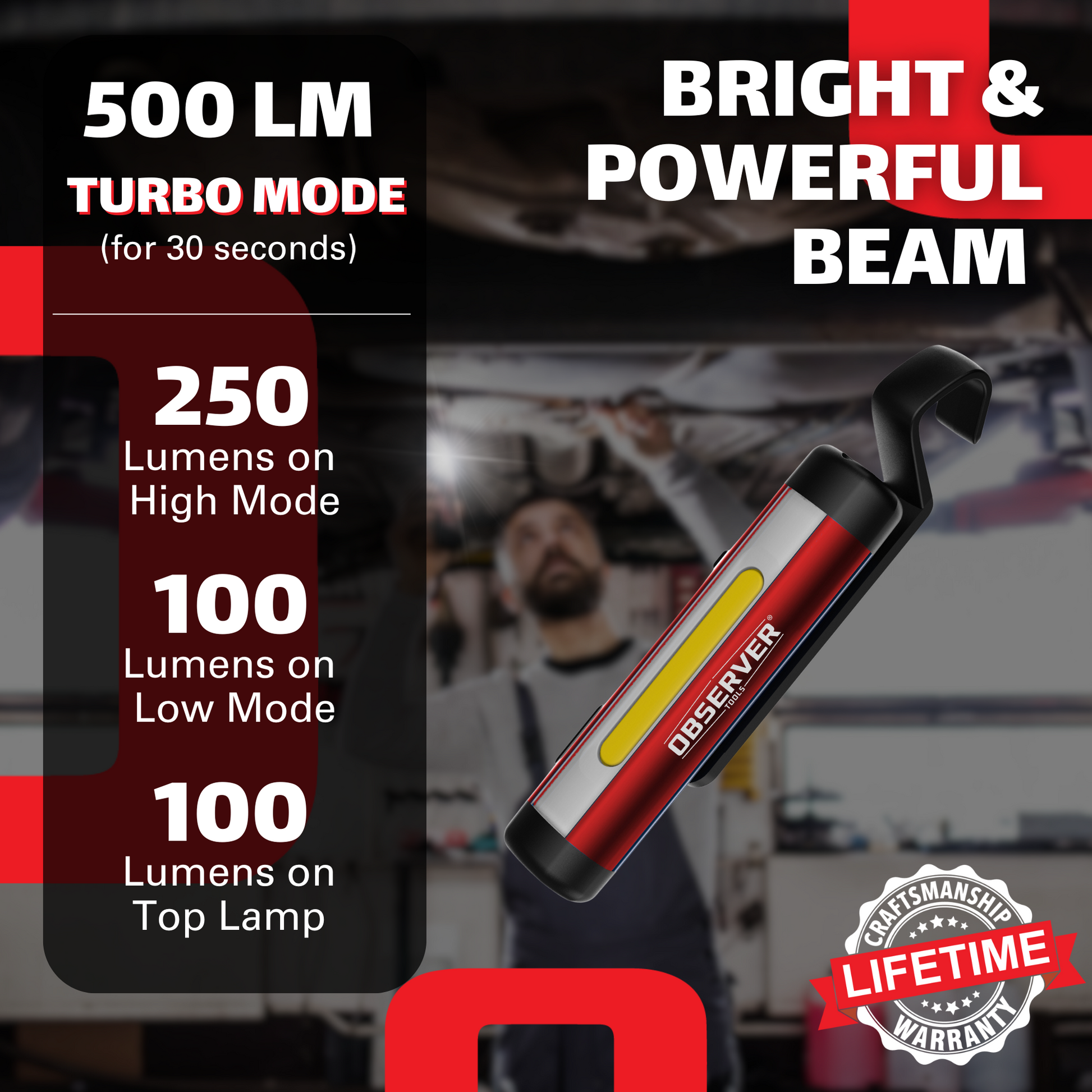 LED Workshop Rechargeable Light WL 500 A IP54 520lm LED Workshop Rechargeable Light WL 500 A IP54 520lm