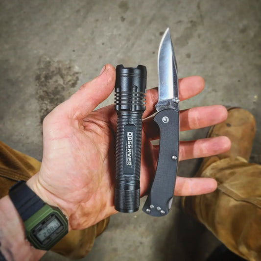 1000 Lumen Pocket LED Rechargeable Flashlight, Zoom, Rear Power Button, Waterproof