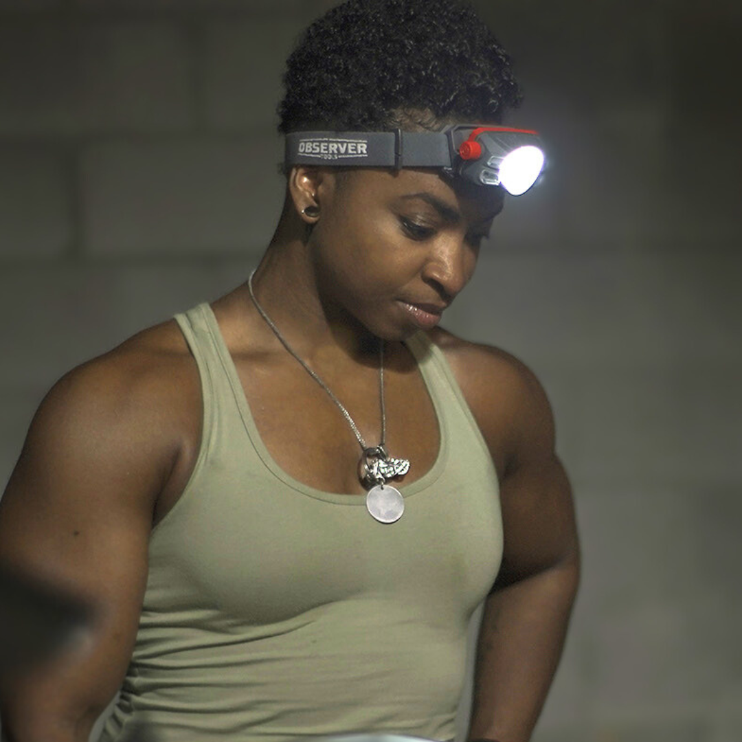 450 Lumen LED Rechargeable Headlamp with Variable Intensity Dial & Motion Sensor