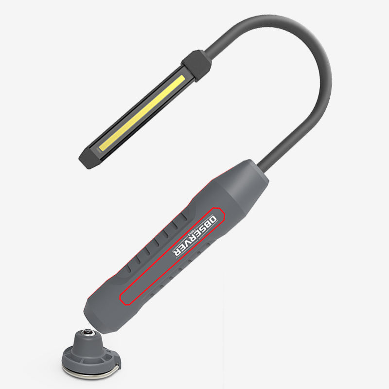 600 Lumen Dual-Lamp LED Rechargeable Slim Light with Stepless Dimming, Flexible Neck, and Magnetic-Pivoting Base