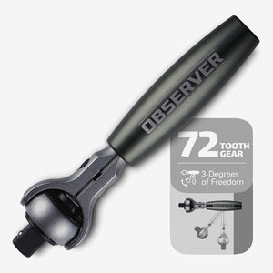 Observer Tools OBS- SR14/38 Dual-Flex Ratchet, 72-Teeth, Pivoting Handle, Rotating Head, Quick Release, Reversible