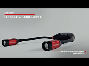 300 Lumen Dual-Lamp LED Rechargeable Neck Light with Magnetic Base and Dimming