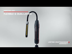 600 Lumen Dual-Lamp LED Rechargeable Slim Light with Stepless Dimming, Flexible Neck, and Magnetic-Pivoting Base