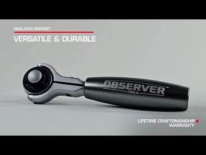 Dual-Flex Ratchet, 72-Teeth, Pivoting Handle, Rotating Head, Quick Release, Reversible
