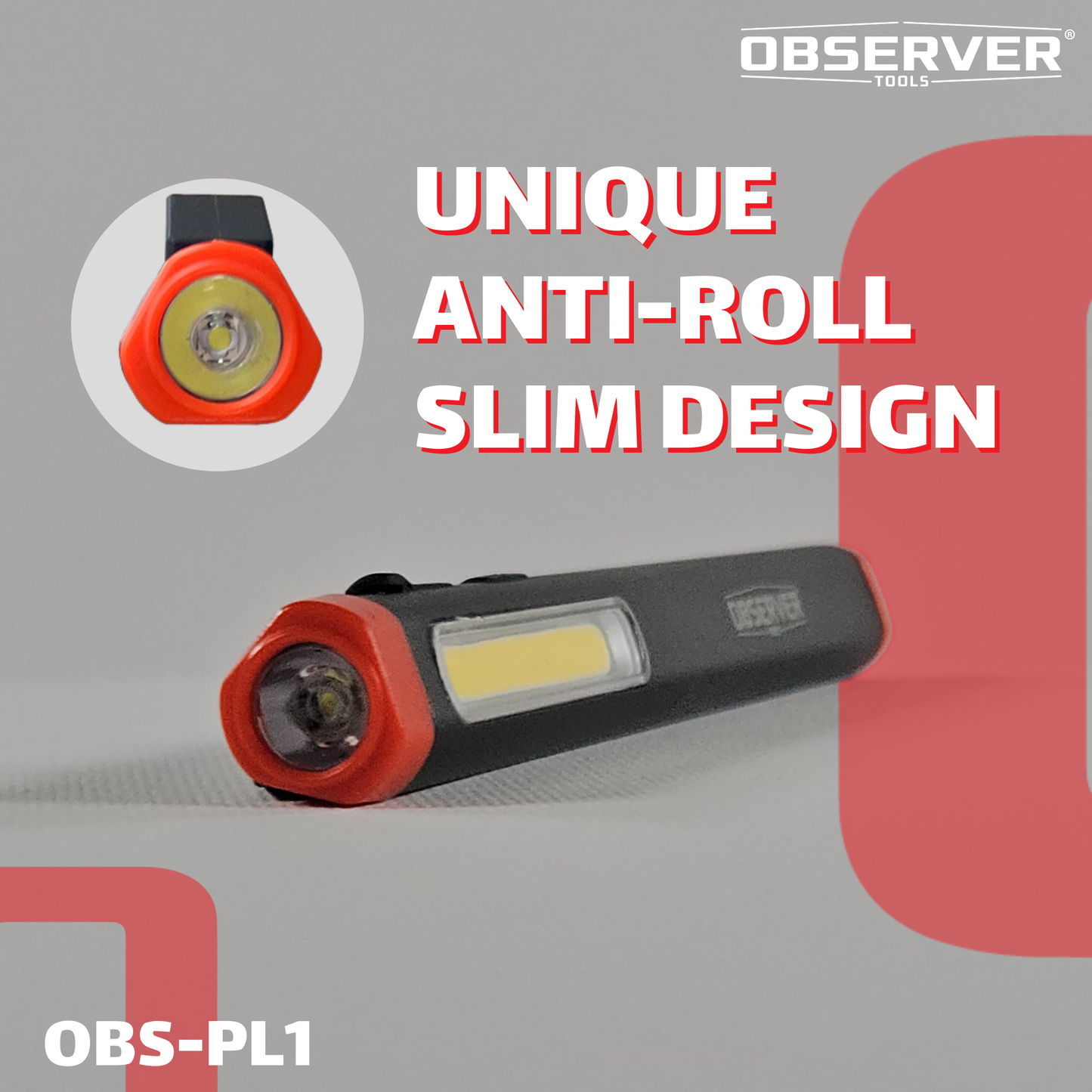 300 Lumen Dual-Lamp LED Rechargeable Penlight with Dimming and Magnetic Base
