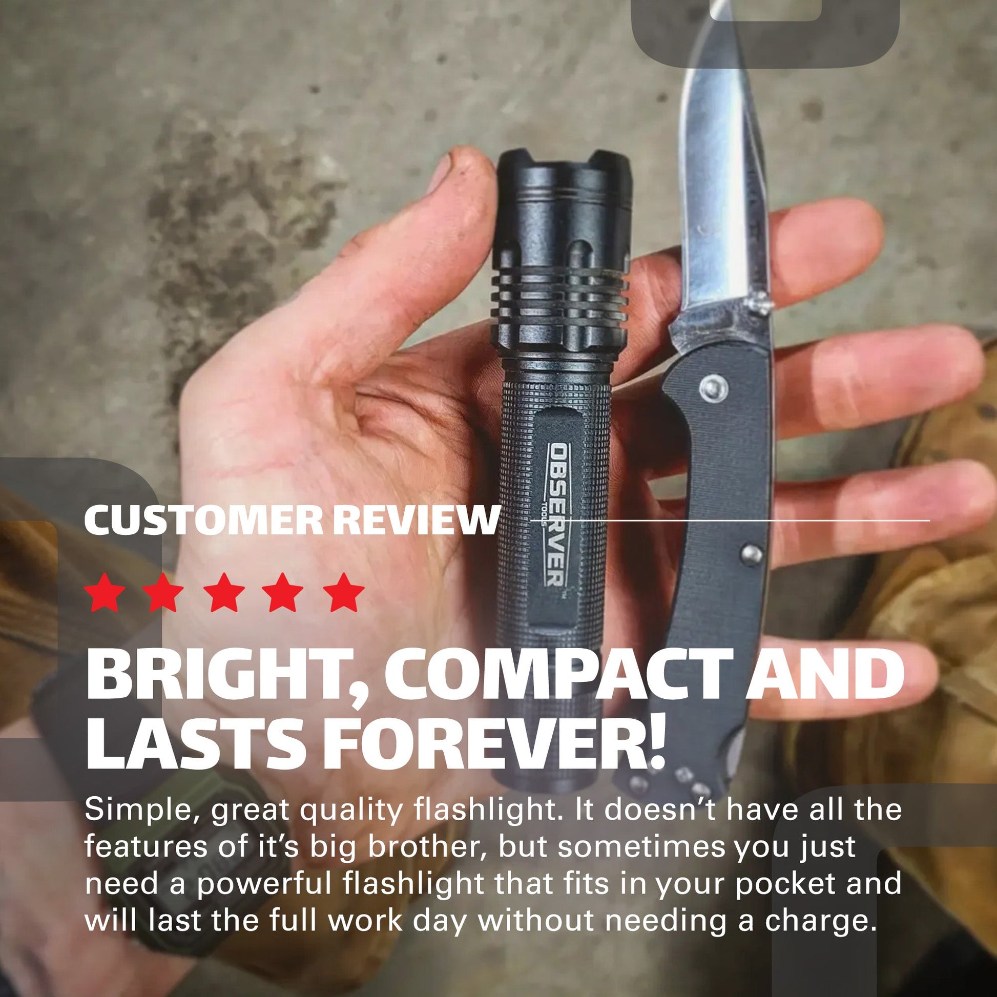 1000 Lumen Pocket LED Rechargeable Flashlight, Zoom, Rear Power Button – Observer Tools 1000 Lumen Pocket LED Rechargeable Flashlight, Zoom, Rear Power Button – Observer Tools