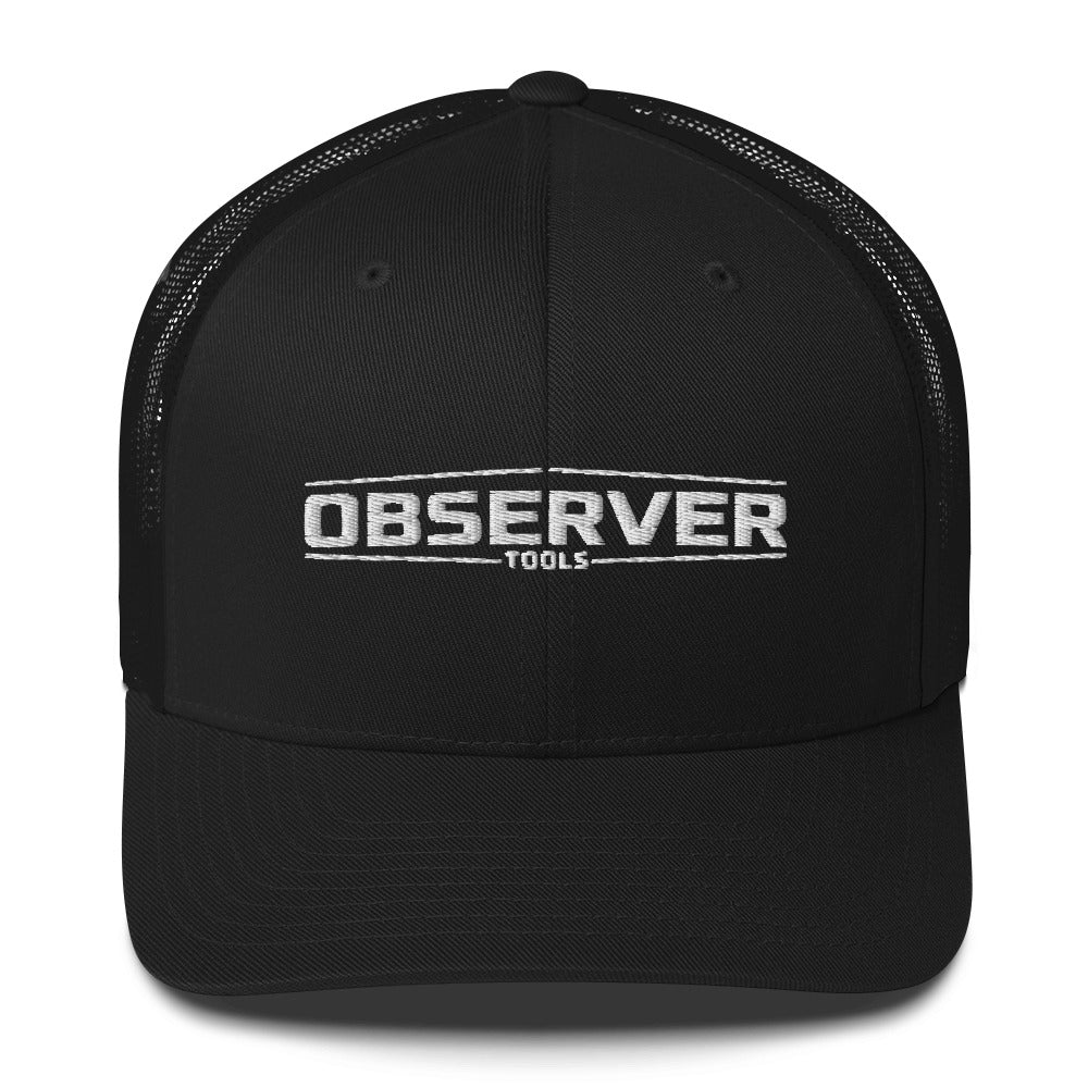 Trucker Cap - White Embroidered Logo - Observer Tools