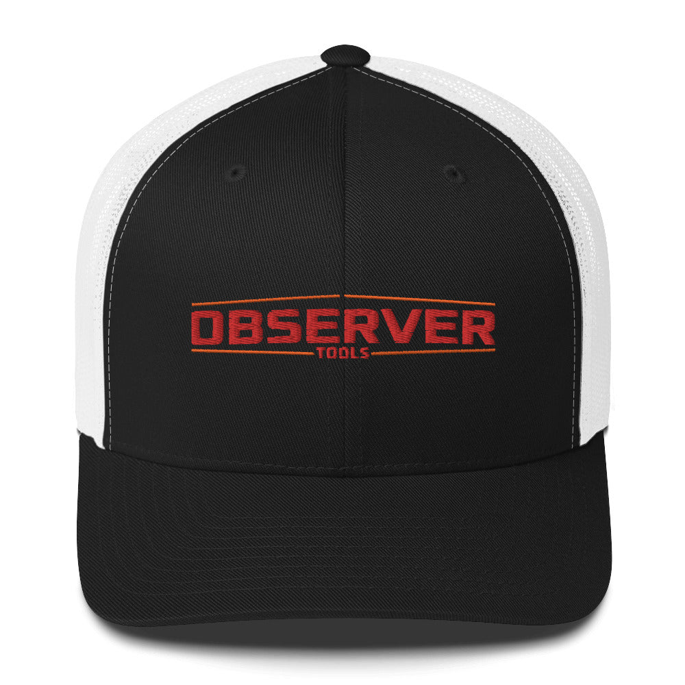 Trucker Cap - Orange Embroidered Logo - Observer Tools