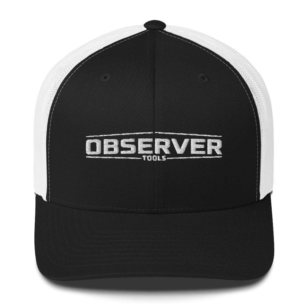 Trucker Cap - White Embroidered Logo - Observer Tools