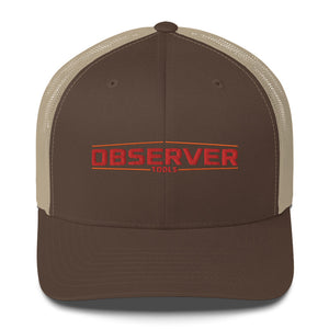 Trucker Cap - Orange Embroidered Logo - Observer Tools