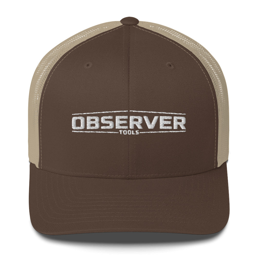 Trucker Cap - White Embroidered Logo - Observer Tools