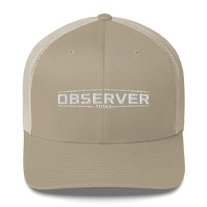 Trucker Cap - White Embroidered Logo - Observer Tools