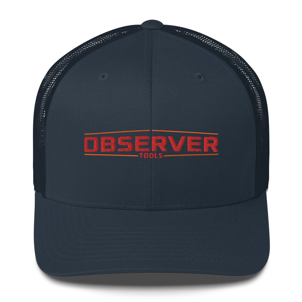Trucker Cap - Orange Embroidered Logo - Observer Tools