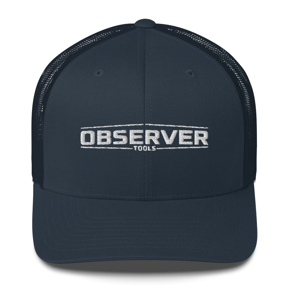 Trucker Cap - White Embroidered Logo - Observer Tools