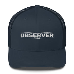 Trucker Cap - White Embroidered Logo - Observer Tools