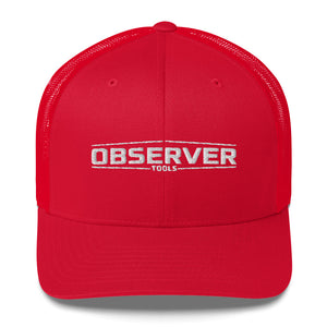 Trucker Cap - White Embroidered Logo - Observer Tools