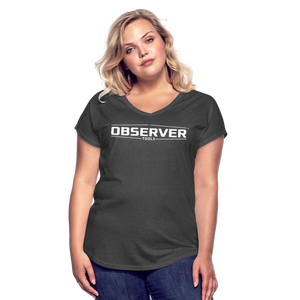 Women's Slim-Fit V-Neck T-Shirt - White Logo - Observer Tools