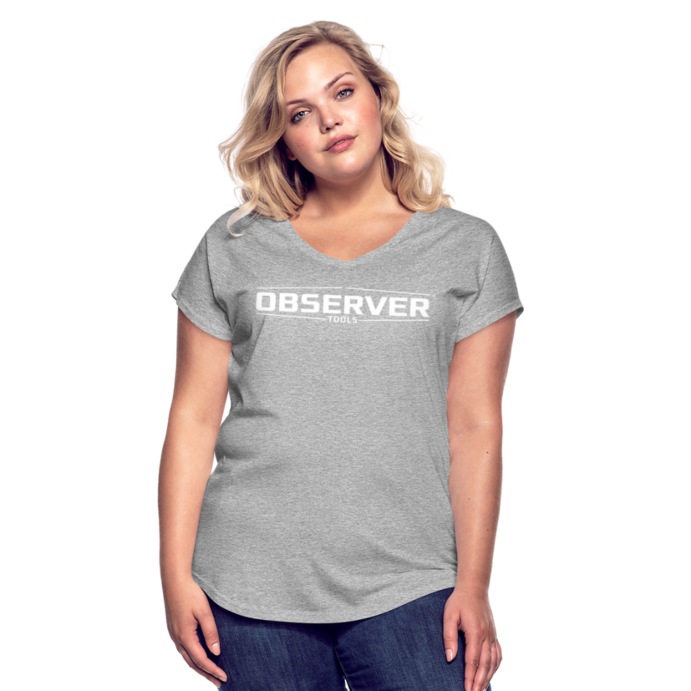 Women's Slim-Fit V-Neck T-Shirt - White Logo - Observer Tools