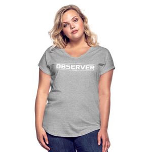 Women's Slim-Fit V-Neck T-Shirt - White Logo - Observer Tools