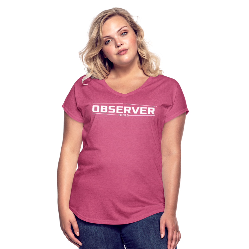 Women's Slim-Fit V-Neck T-Shirt - White Logo - Observer Tools