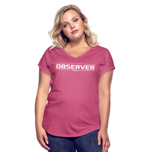 Women's Slim-Fit V-Neck T-Shirt - White Logo - Observer Tools