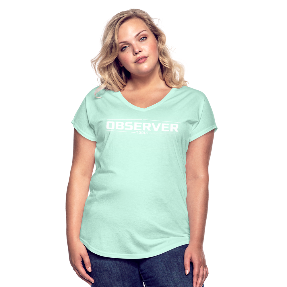 Women's Slim-Fit V-Neck T-Shirt - White Logo - Observer Tools