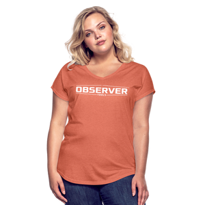 Women's Slim-Fit V-Neck T-Shirt - White Logo - Observer Tools