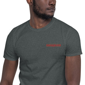 Men's T-Shirt - Orange Embroidered Logo - Observer Tools