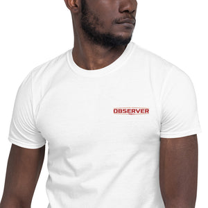 Men's T-Shirt - Orange Embroidered Logo - Observer Tools