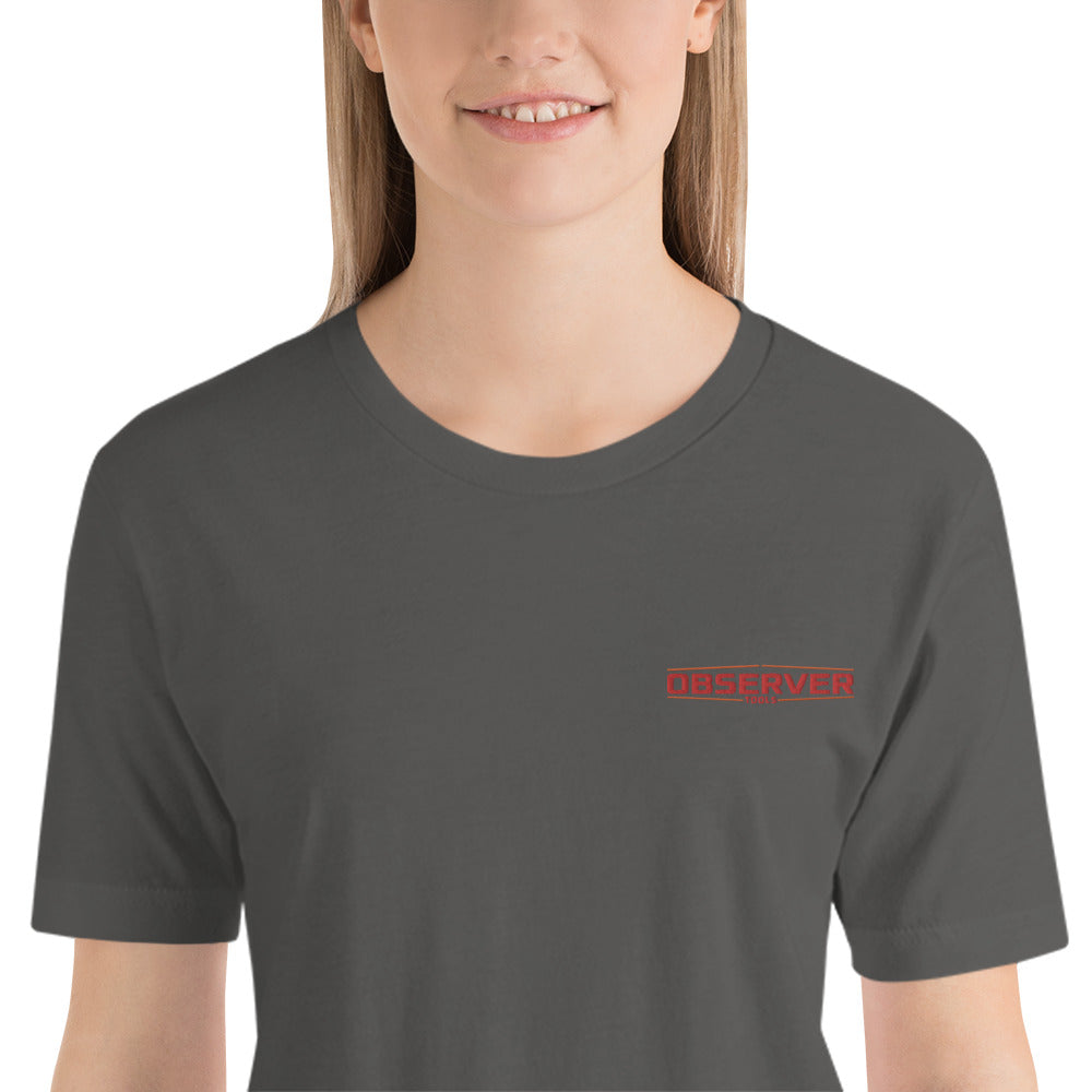 Women's Classic-Fit T-Shirt - Orange Embroidered Logo - Observer Tools
