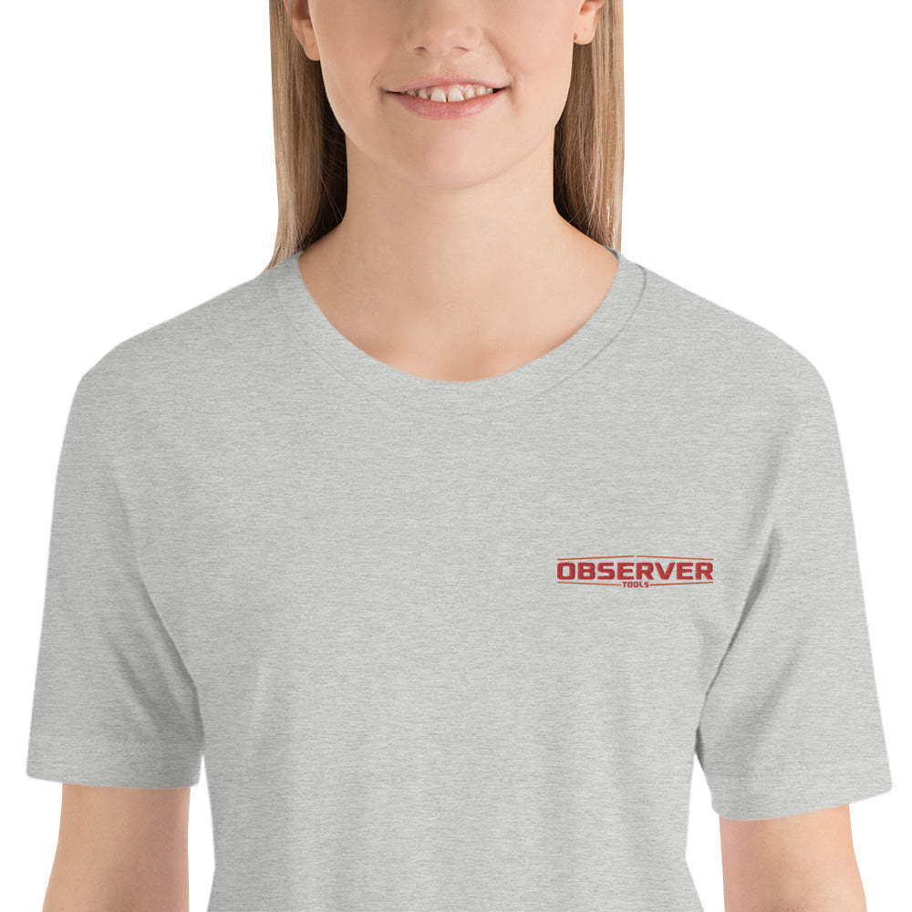 Women's Classic-Fit T-Shirt - Orange Embroidered Logo - Observer Tools