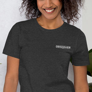 Women's Classic-Fit T-Shirt - White Embroidered Logo - Observer Tools