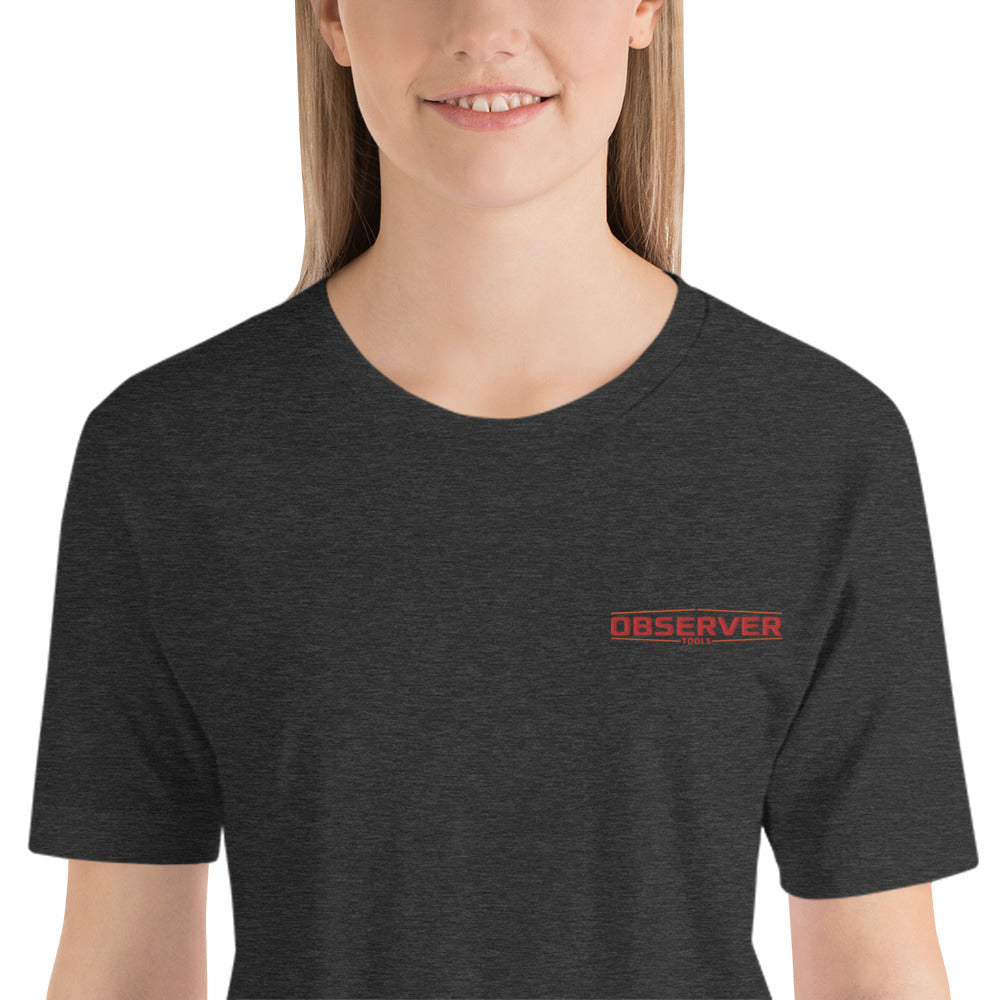 Women's Classic-Fit T-Shirt - Orange Embroidered Logo - Observer Tools