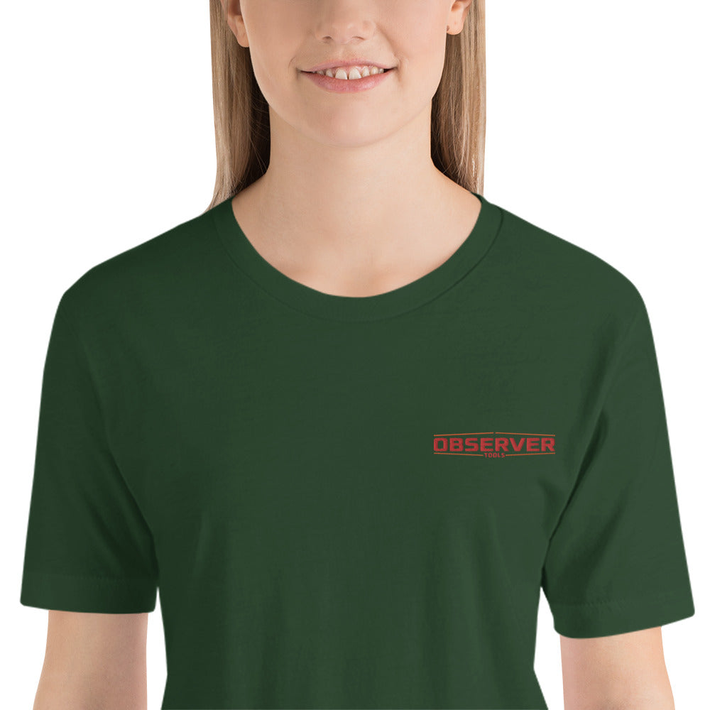 Women's Classic-Fit T-Shirt - Orange Embroidered Logo - Observer Tools