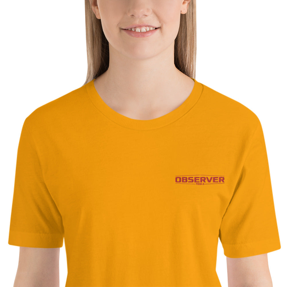 Women's Classic-Fit T-Shirt - Orange Embroidered Logo - Observer Tools
