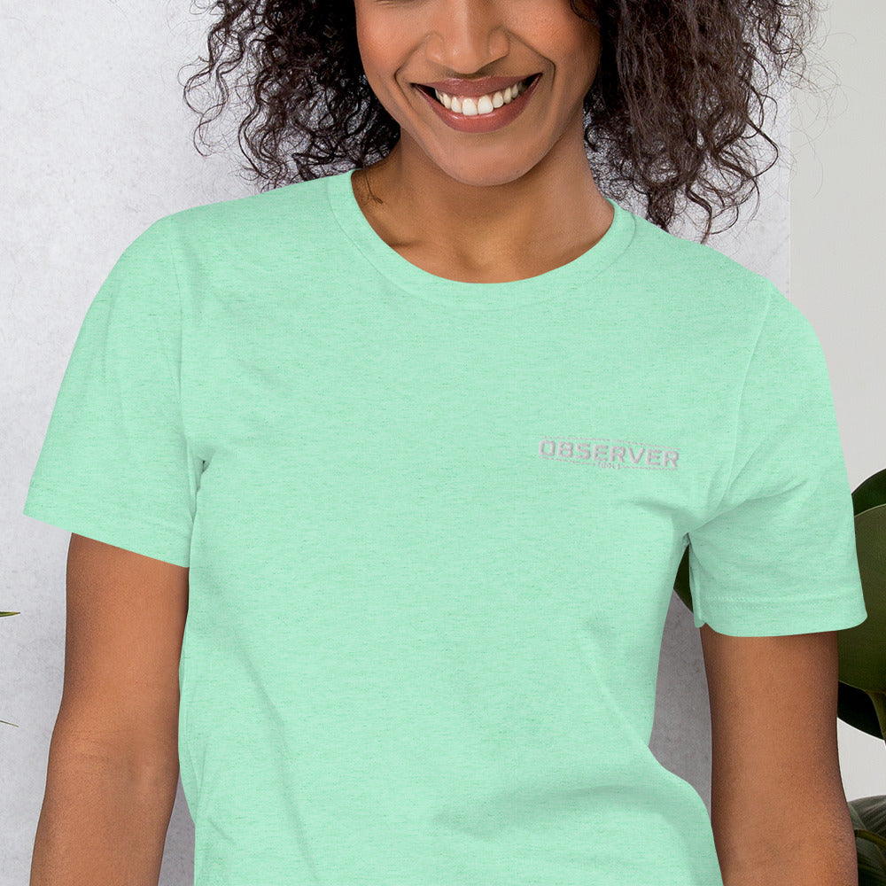 Women's Classic-Fit T-Shirt - White Embroidered Logo - Observer Tools