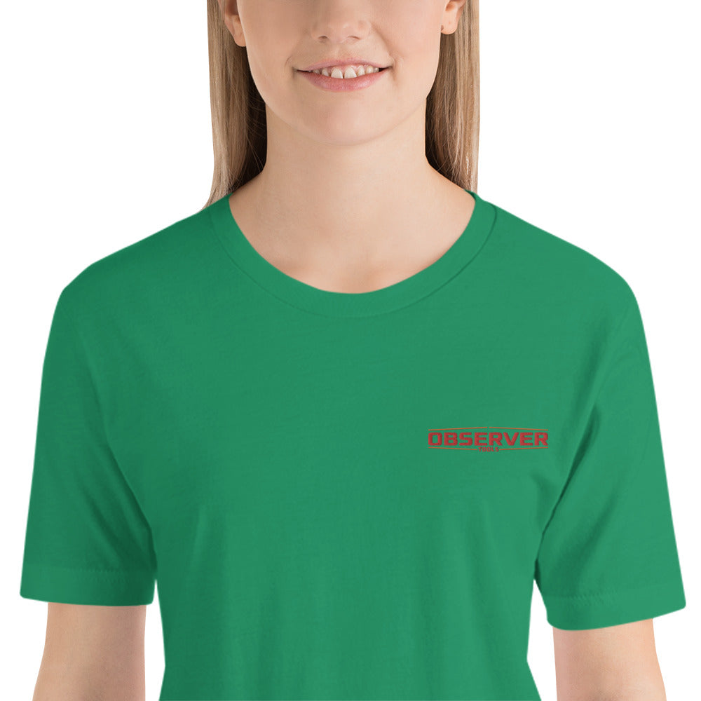 Women's Classic-Fit T-Shirt - Orange Embroidered Logo - Observer Tools