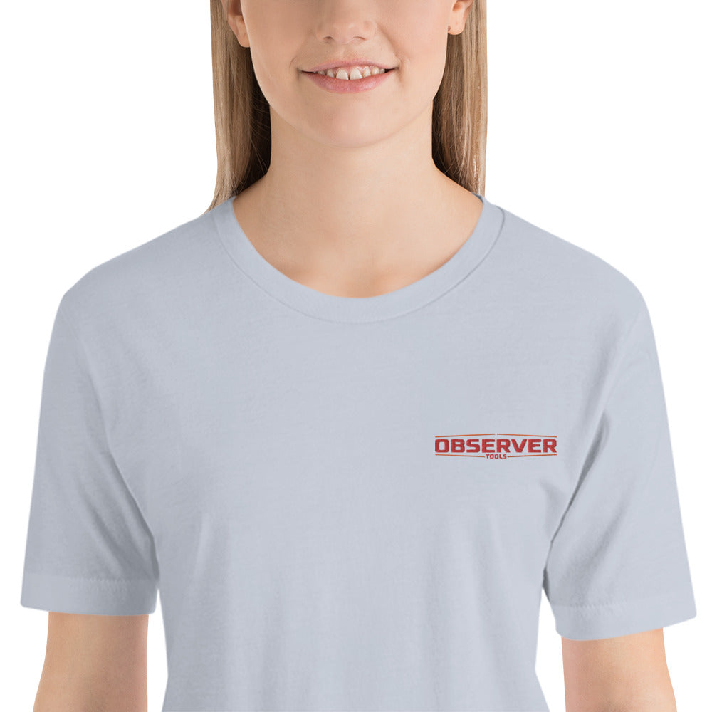 Women's Classic-Fit T-Shirt - Orange Embroidered Logo - Observer Tools