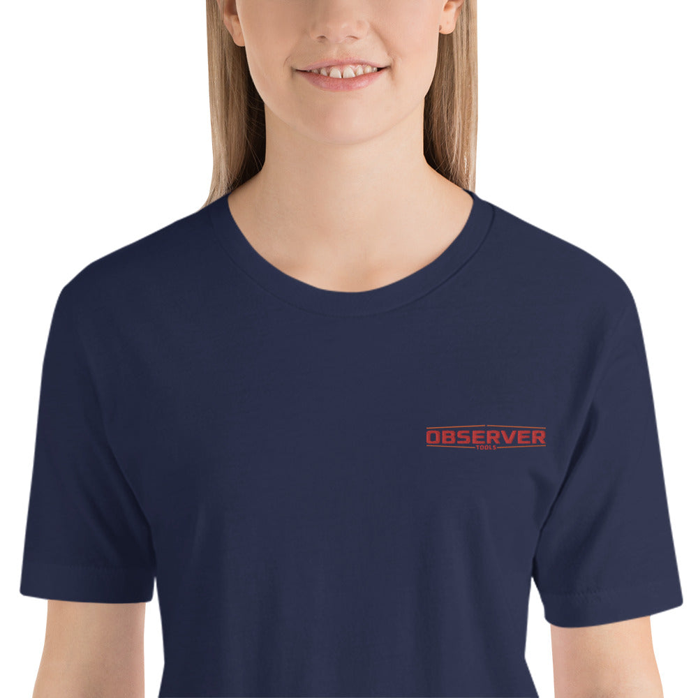 Women's Classic-Fit T-Shirt - Orange Embroidered Logo - Observer Tools