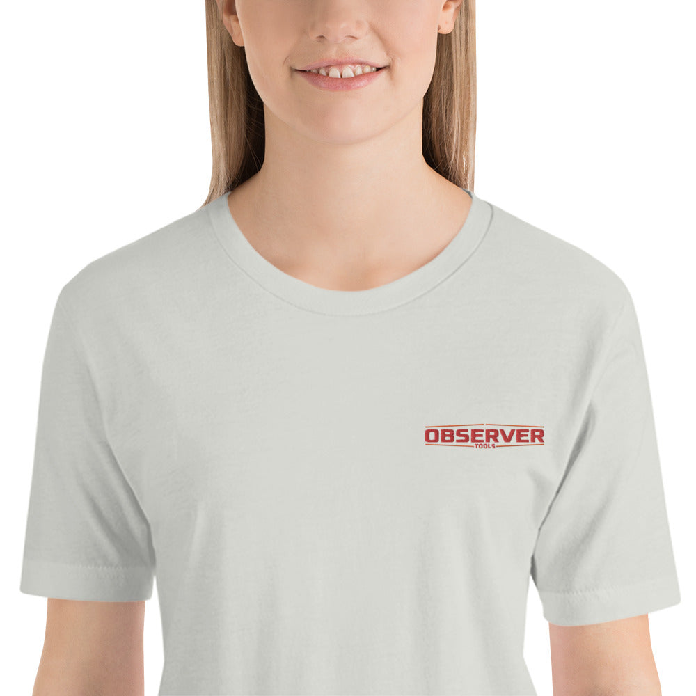 Women's Classic-Fit T-Shirt - Orange Embroidered Logo - Observer Tools