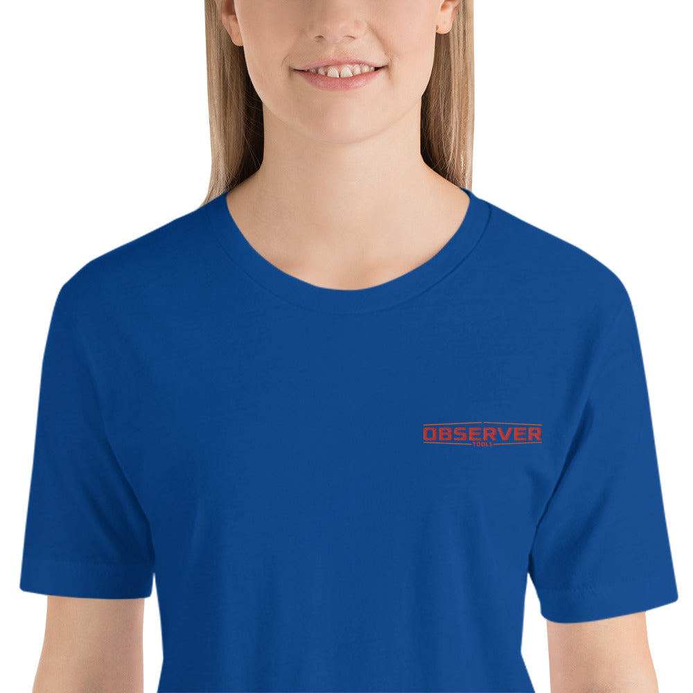 Women's Classic-Fit T-Shirt - Orange Embroidered Logo - Observer Tools