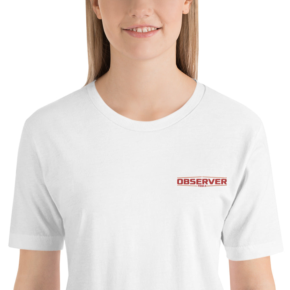 Women's Classic-Fit T-Shirt - Orange Embroidered Logo - Observer Tools