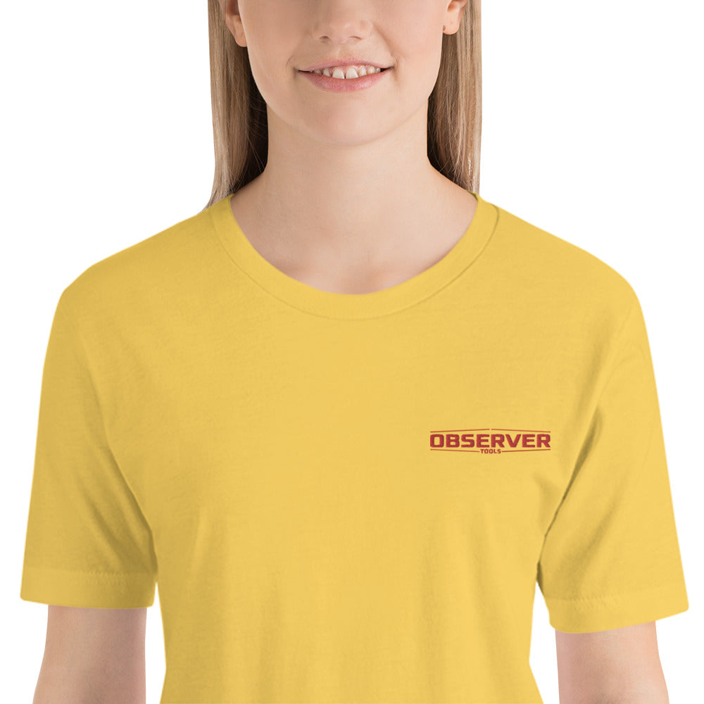 Women's Classic-Fit T-Shirt - Orange Embroidered Logo - Observer Tools